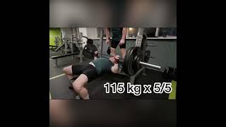 Bench press Dmitry Yanushkevich 115 kg [upl. by Avie]