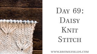 Day 69  Daisy Knit Stitch 1 100daysofknitstitches [upl. by Pebrook5]