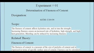 Fineness Test of Cement  ASTM C184  superfine cement [upl. by Yendis675]