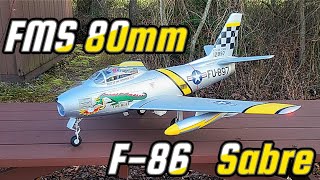 Maiden Flights of the New FMS 80mm F86 Sabre fms rc rcjet rcplane spektrumrc [upl. by Lynea191]