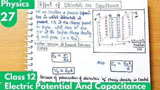 27 Effect of Dielectrics on Capacitance Electrostatic Potential and Capacitance Class12 Physics [upl. by Devehcoy]