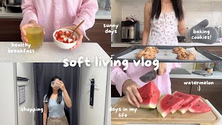 soft living days 🍉 productive amp healthy habits slow mornings nail and hand care home cooking 🍳 [upl. by Adaner]