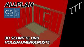 3D Schnitt und HolzbauAuswertung in Allplan [upl. by Reeve]