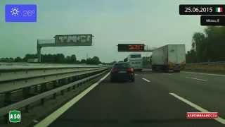 Driving through Lombardia Italy from Milano to Pavia 25062015 Timelapse x4 [upl. by Pompea]