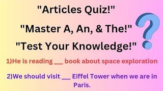 Articles quiz must take test english quiz article spokenenglish [upl. by Akym]