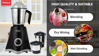 Pringle 2 Jar Mixer Grinder 500W Powerful Motor  ISI Certified  304 Grade SS Blade 2 SS Jars [upl. by Norrab]