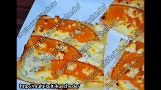 Auf Blätterteig Gebackener Hokkaido Kürbis  Kürbispizza [upl. by Kroy]