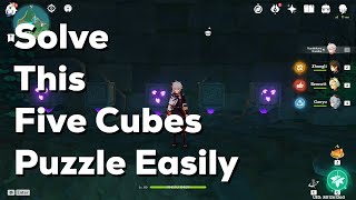 How to solve the Second Five cubes puzzle in Araumi underground  Inazuma  Genshin Impact [upl. by Abita691]