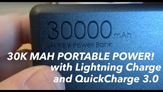 Aukey 30000 mAh USB Battery with Lightning Charge [upl. by Ailel]