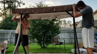 Mainstays Lawson Ridge Converting Outdoor SwingHammock Patio Swing Assembly [upl. by Iiette]