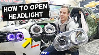 HOW TO OPEN HEADLIGHT LENS HOW TO REPLACE HEADLIGHT LENS [upl. by Sarita]