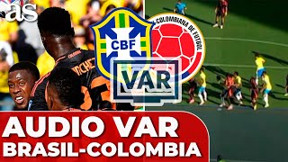 AUDIOS VAR GOL ANULADO COLOMBIA vs BRASIL por FUERA JUEGO  COPA AMÉRICA [upl. by Lotson]