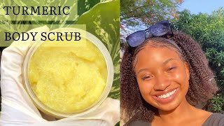 DIY TURMERIC SCRUB  HOW TO MAKE TURMERIC SCRUB AT HOME  How to fade dark spots fast [upl. by Annait509]