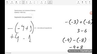 sumas y restas con números enteros Supresión de paréntesis [upl. by Harolda]