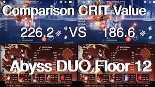 How big is the difference Crit Value 2262 VS 1866 Spiral Abyss 43 12 Floor Genshin Impact [upl. by Shandy927]