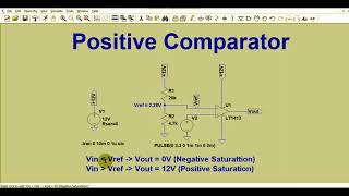 LTSpice Opamp Positive Comparator Design  Simulation [upl. by Jorry258]