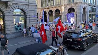 DemoKundgebung Zürich 872022 mit viel Prominenz u A RA Beate Bahner [upl. by Meeks983]