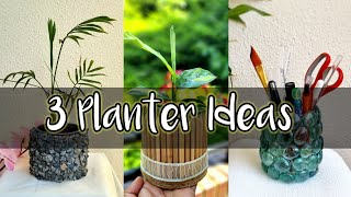 DIY 3 Stunning Planters  Creative Home Decoration Ideas  Easy Upcycled Crafts  DIY 3 Basket Ideas [upl. by Allistir]