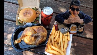 New Zealand food mukbang chicken burger chicken amp fries [upl. by Behka]