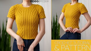 How to Crochet Modern T Shirt  Pattern amp Tutorial DIY [upl. by Nadine]