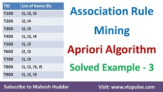 3 Apriori Algorithm  Association Rule Mining  Frequent Item Sets Solved Example by Mahesh Huddar [upl. by Un]