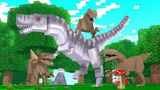 Minecraft INDOMINUS REX VS VELOCIRAPTORES   JURASSIC WORLD ‹ LOKI › [upl. by Nyrhtakyram]