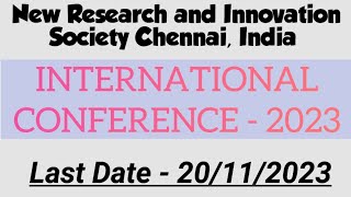 INTERNATIONAL CONFERENCE 2023  Last date for Abstract Submission  20112023 [upl. by Natanoj809]