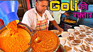 Goli की रफ़्तार se बिकता है माल । Faridabad ke Top chole kulche । street food India [upl. by Ajiat]