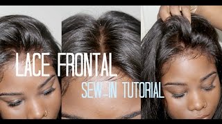 ♡ How to Sewin Your → Lace Frontal NO HAIR OUT [upl. by Milurd]