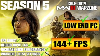 🔧 Warzone 3 Season 5 Low End Pc increase performance  FPS with any setup Best Settings 2024 [upl. by Alvy]