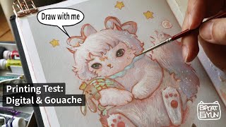 Why I paint both Digital and GouacheArt print testPaint with me [upl. by Sllew625]