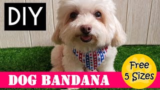 Easy DIY Dog Bandana Over the Collar for beginner Free standard 5 sizes  Rainbowww DIY [upl. by Katzir253]