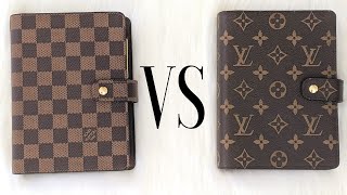 Louis Vuitton Medium Ring Agenda Monogram VS Damier Ebene Comparison [upl. by Nilya50]