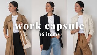 What To Wear To Work  16 item capsule endless outfits 📈 [upl. by Claybourne]