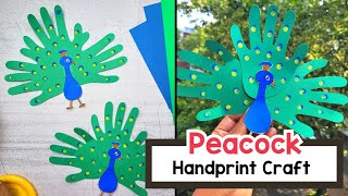 How to make a Handprint Peacock Craft [upl. by Htebarual]