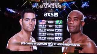 UFC 168 Chris Weidman vs Anderson Silva Walkout [upl. by Nosemyaj]