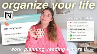 NOTION TOUR 👩🏻‍💻 how to organize your life for 2024 on notion for beginners  FREE TEMPLATE [upl. by Persian773]