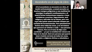 Ascendente en Libra en la astrología helenística tardía según Julio Fírmico Materno [upl. by Gnut]