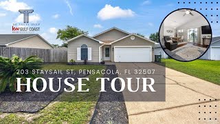 3bedroom House for Sale near NAS Pensacola and Perdido Key Beaches  House Tour  203 Staysail St [upl. by Gervase]