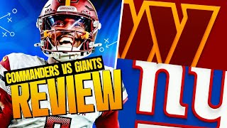 Commanders vs Giants Week 9 NFL Review  PFF [upl. by Alain328]