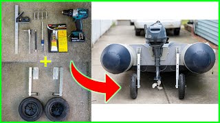 How to install launching wheels for inflatable boat [upl. by Merrell]