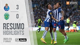 Highlights  Resumo FC Porto 30 Sporting Liga 2223 3 [upl. by Abekam47]