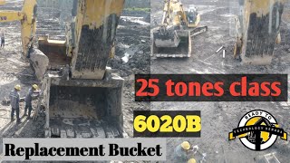 Replacement Bucket 25 tones class excavator CAT 6020B [upl. by Yblek]