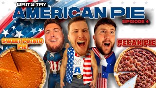 Brits Try American Pie  Sweet Potato Pie amp Pecan Pie [upl. by Akcemat]