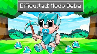 ¡Paso MINECRAFT en DIFICULTAD BEBÉ 👼😂 BEBE NOOB Y NOOBSI [upl. by Oramug]