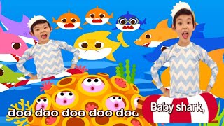 Baby shark doo doo oo  Daddy shark  Mommy shark  Grandpa shark  Grandma shark doo doo doo [upl. by Namlak]