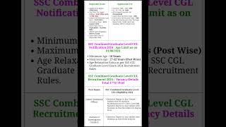 SSC Combined Graduate Level CGL Examination2024 ssc graduate [upl. by Ahsirk]