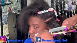 Detailed silk press on damaged hair  Silk press on natural hair [upl. by Biegel]