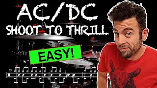 ACDC  Shoot To Thrill  Drum Cover with scrolling drum score [upl. by Oiznun637]