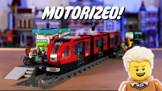 Reviewing and MOTORIZING the New LEGO Downtown Streetcar 60423 [upl. by Lundell]